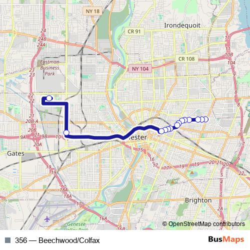 356 bus Line Map
