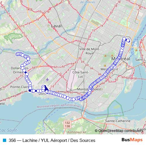 356 bus Line Map