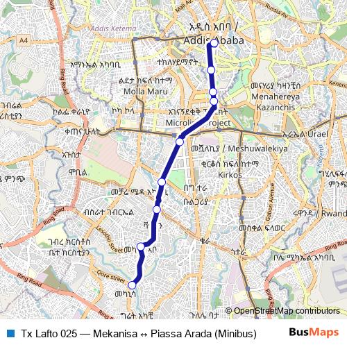 Tx Lafto 025 bus Line Map