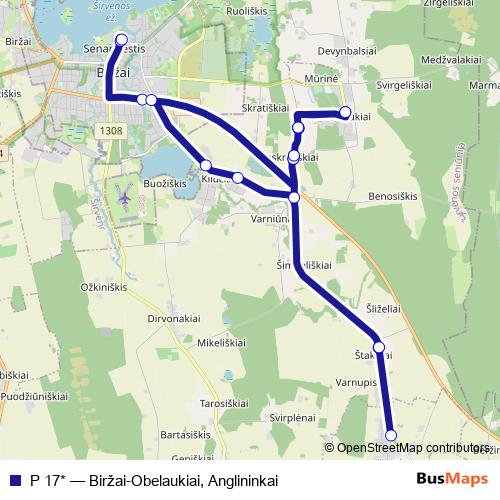 P 17* bus Line Map