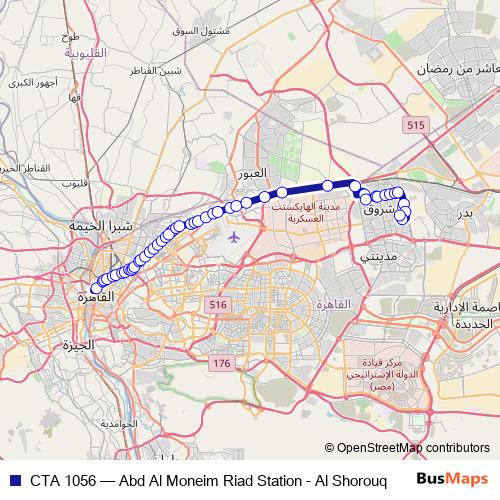 CTA 1056 bus Line Map