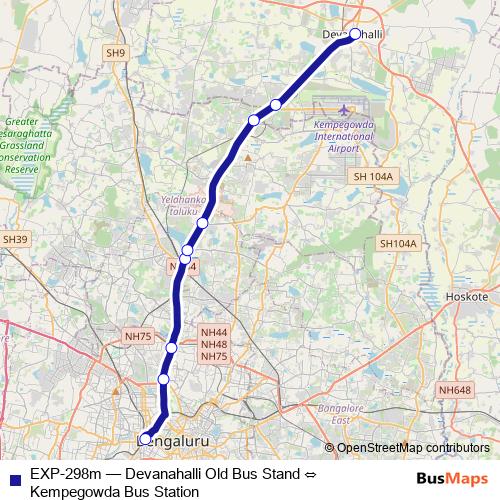 EXP-298m bus Line Map