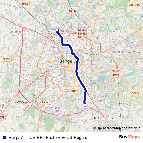 Belgs-7 bus Line Map