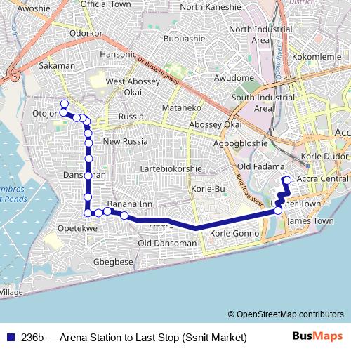 236b bus Line Map