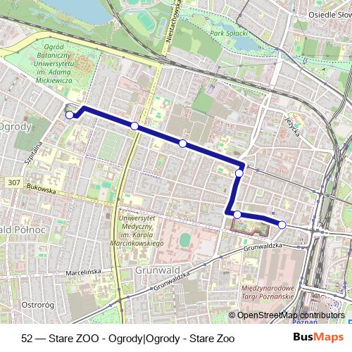 52 tram Line Map