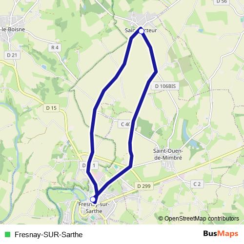 Fresnay-SUR-Sarthe bus Line Map
