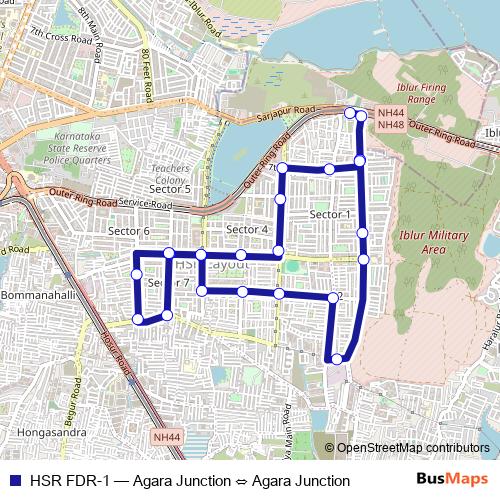 HSR FDR-1 bus Line Map