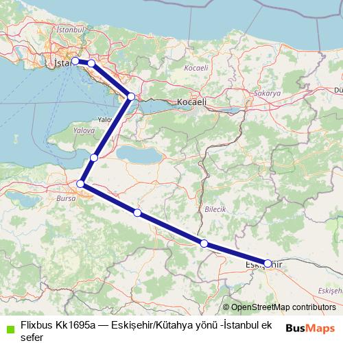 Flixbus Kk1695a bus Line Map