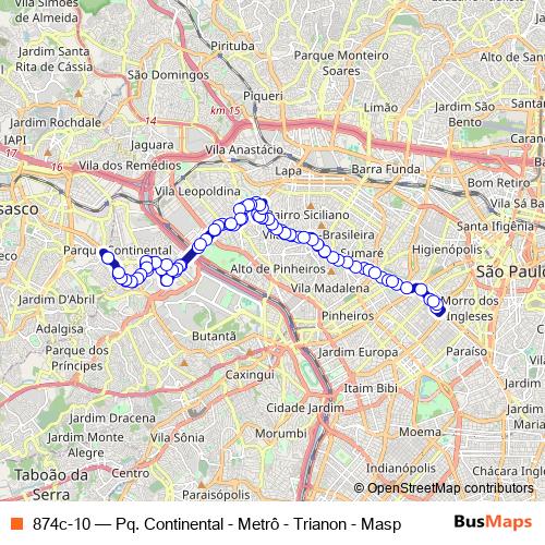 874c-10 bus Line Map