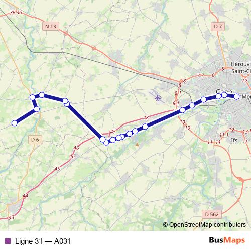 Ligne 31 bus Line Map