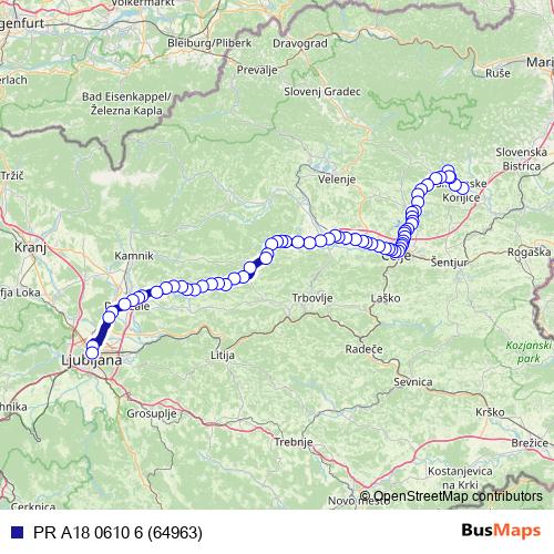 PR A18 0610 6 (64963) bus Line Map