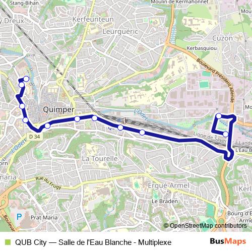 QUB City bus Line Map
