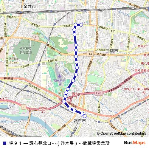 境９１ bus Line Map