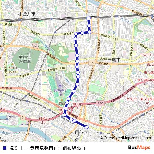 境９１ bus Line Map