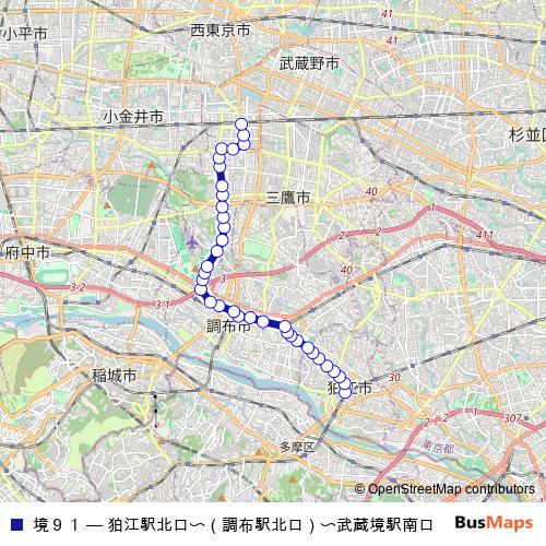 境９１ bus Line Map