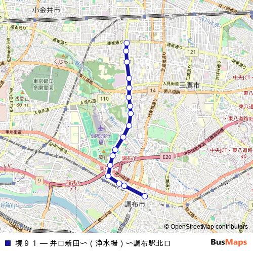 境９１ bus Line Map