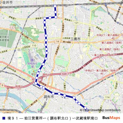 境９１ bus Line Map