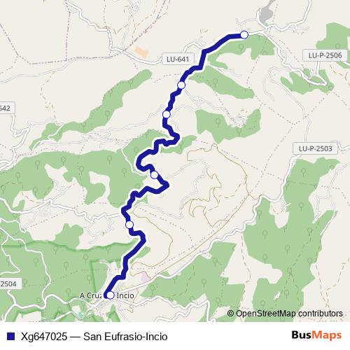 Xg647025 bus Line Map