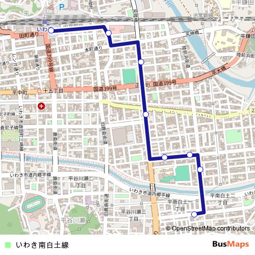 Iwaki Minami-Shirado Line bus Line Map