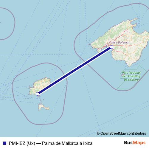 PMI-IBZ (Ux) air Line Map