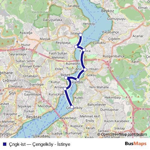 Çngk-ist ferry Line Map