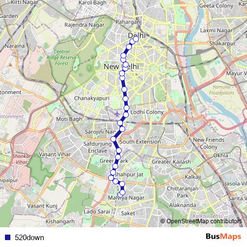 520down bus Line Map