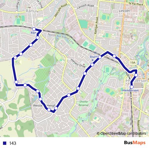 143 bus Line Map