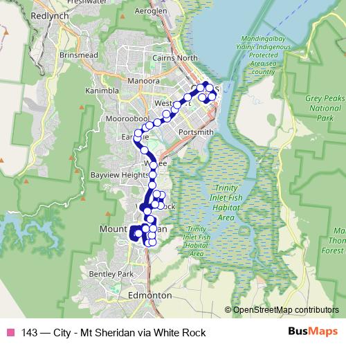 143 bus Line Map
