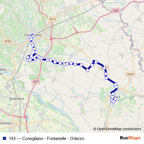 143 bus Line Map