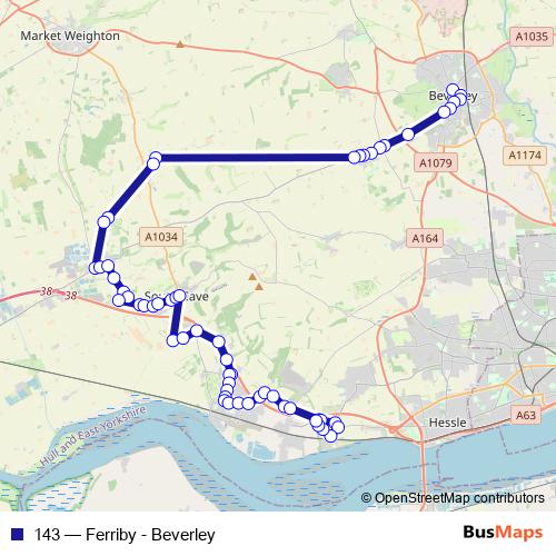 143 bus Line Map