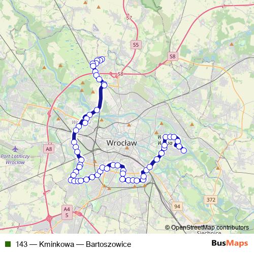 143 bus Line Map