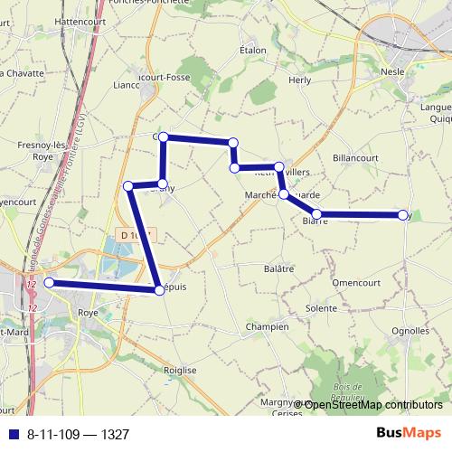 8-11-109 bus Line Map