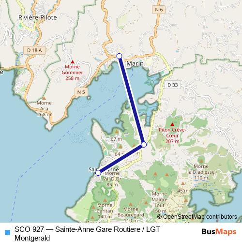 SCO 927 bus Line Map