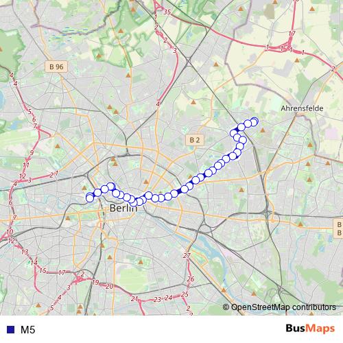 M5 tram Line Map