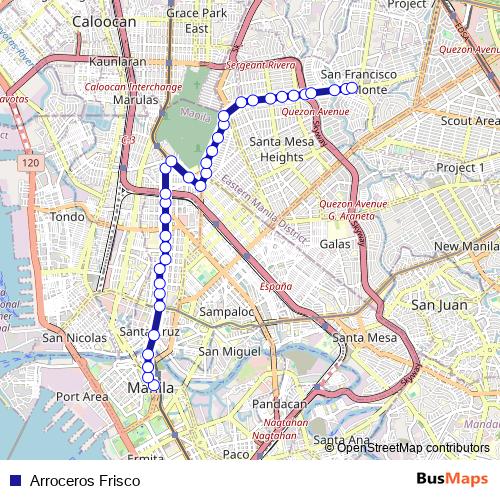 Arroceros Frisco bus Line Map
