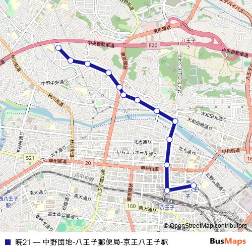 暁21 bus Line Map
