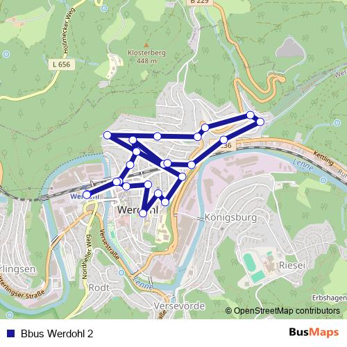 Bbus Werdohl 2 bus Line Map