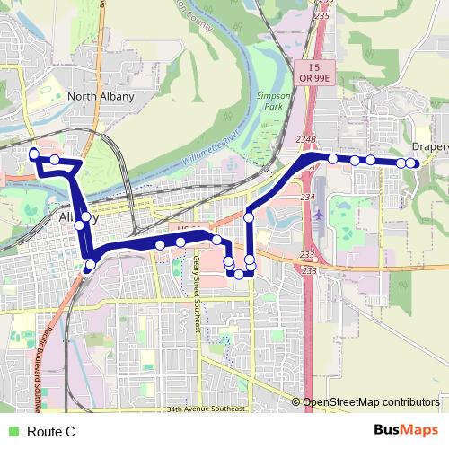 Route C bus Line Map