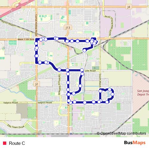 Route C bus Line Map