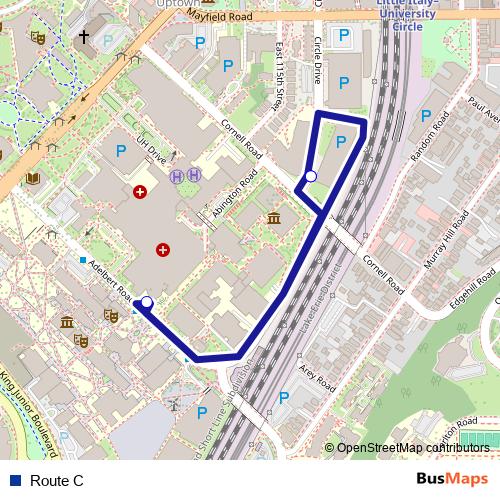 Route C bus Line Map
