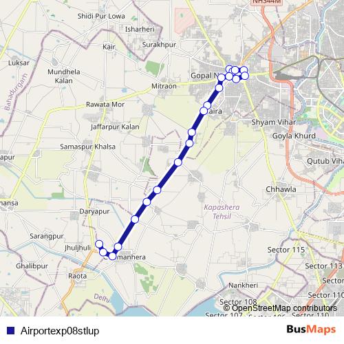 Airportexp08stlup bus Line Map