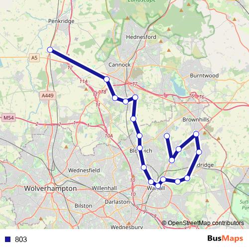 803 bus Line Map