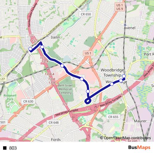 803 bus Line Map
