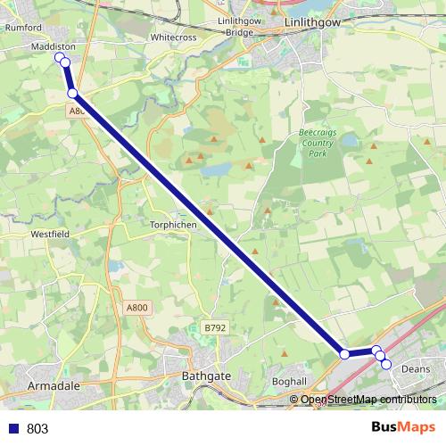 803 bus Line Map