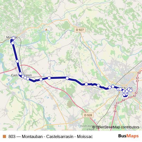 803 bus Line Map