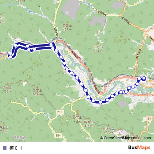 梅０１ bus Line Map
