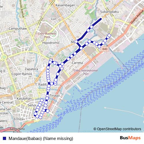 Mandaue(Ibabao) (Name missing) bus Line Map