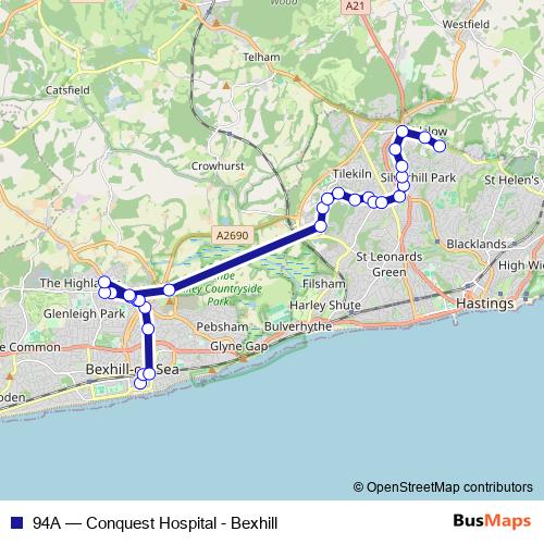 94A bus Line Map