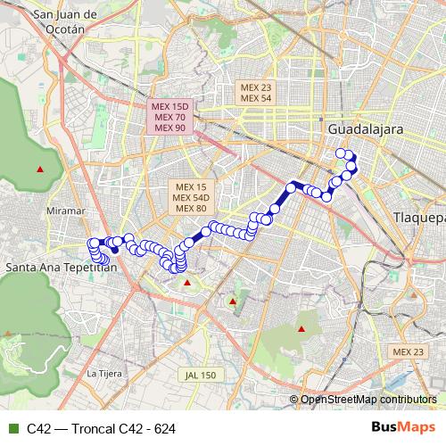 C42 bus Line Map