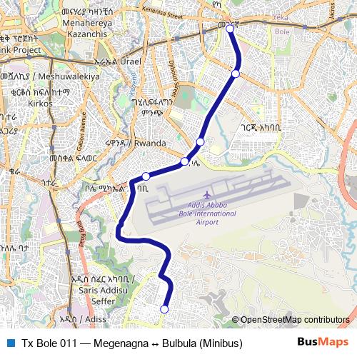 Tx Bole 011 bus Line Map